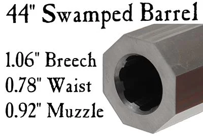 Match Quality Rifle Barrel, .50 caliber,American Heritage, 44" swamped, "C" profile,1-66" twist, 4.7 lb, crowned, flared tang plug,by Rice Barrel Company