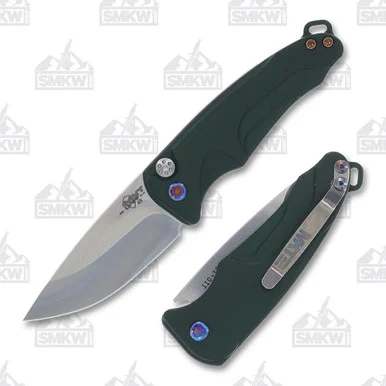 Medford Smooth Criminal OTS Auto Knife Green Flamed - 3in Tumbled Drop Point Plain