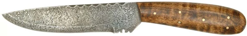 Medium Early French Trade Knife,4-7/8" etched blade, maple handle,made in the U. S. A.