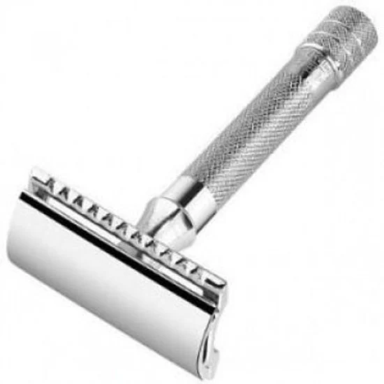 Merkur 33C Double Edge Safety Razor, Straight Cut, Chrome Handle