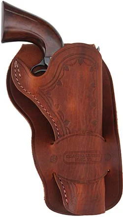 Mexican Single Loop Holster, right hand,4-3/4" barrel, brown leather,fits Colt Single Action Army revolvers and others