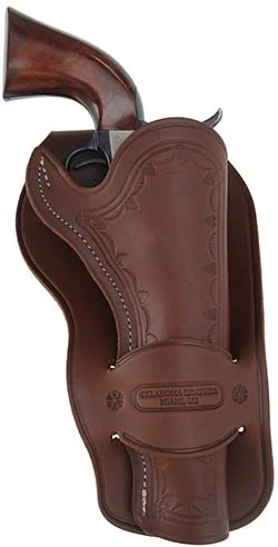 Mexican Single Loop Holster, right hand,5-1/2" barrel, brown leather,fits Colt Single Action Army revolvers and others