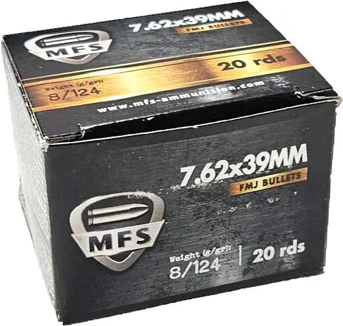MFS 7.62X39 124GR FMJ 20RD
