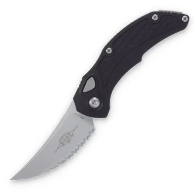 Microtech Bastinelli Brachial OTS Auto Knife Black 3.25in Serrated STW Blade AUMT268A12