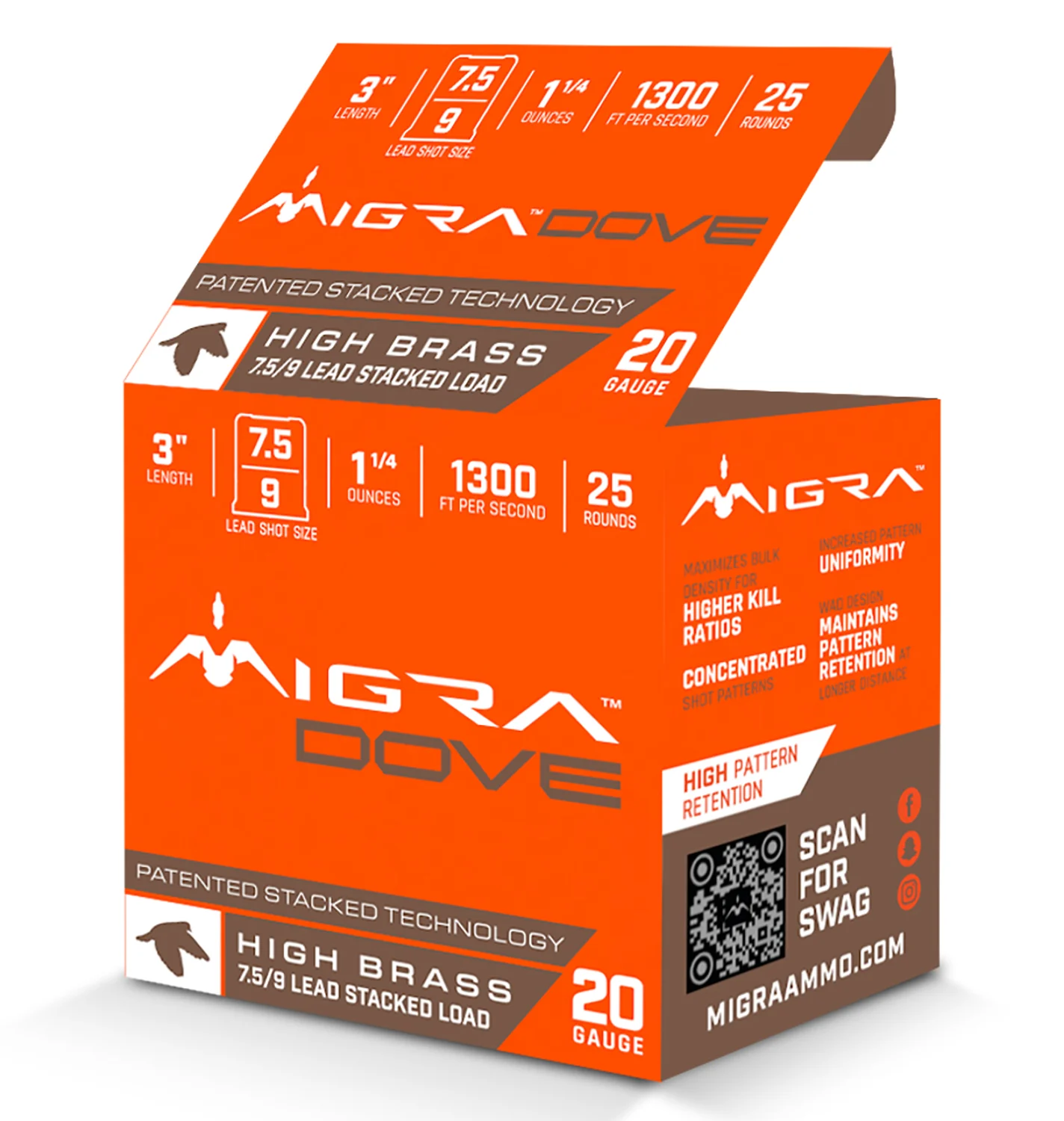 Migra Ammunitions M20UD75-9Dove 20Gauge 3″ 1 1/4oz 7.5/9Shot 25 Per Box/10 Case