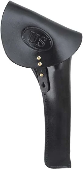 Military Holster, right hand,black leather, U.S. marked flap