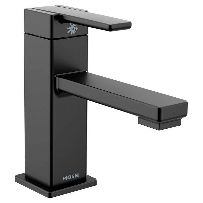 Moen 90 Degree Single Handle Monoblock Bathroom Sink Faucet in Matte Black | Ferguson