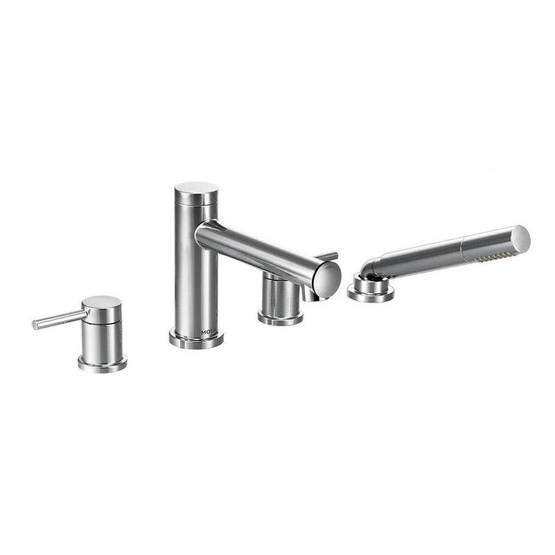 Moen Align Two Handle Roman Tub Faucet with Hand Shower in Polished Chrome (Trim Only) | Ferguson