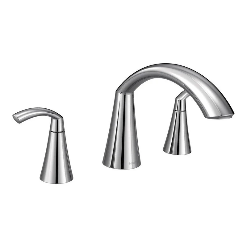 Moen Glyde Two Handle Roman Tub Faucet in Polished Chrome (Trim Only) | Ferguson
