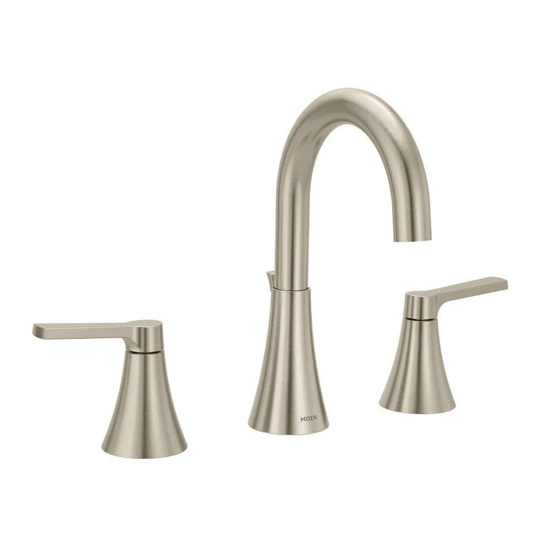 Moen Jase Two Handle Widespread Bathroom Sink Faucet in Brushed Nickel | Ferguson