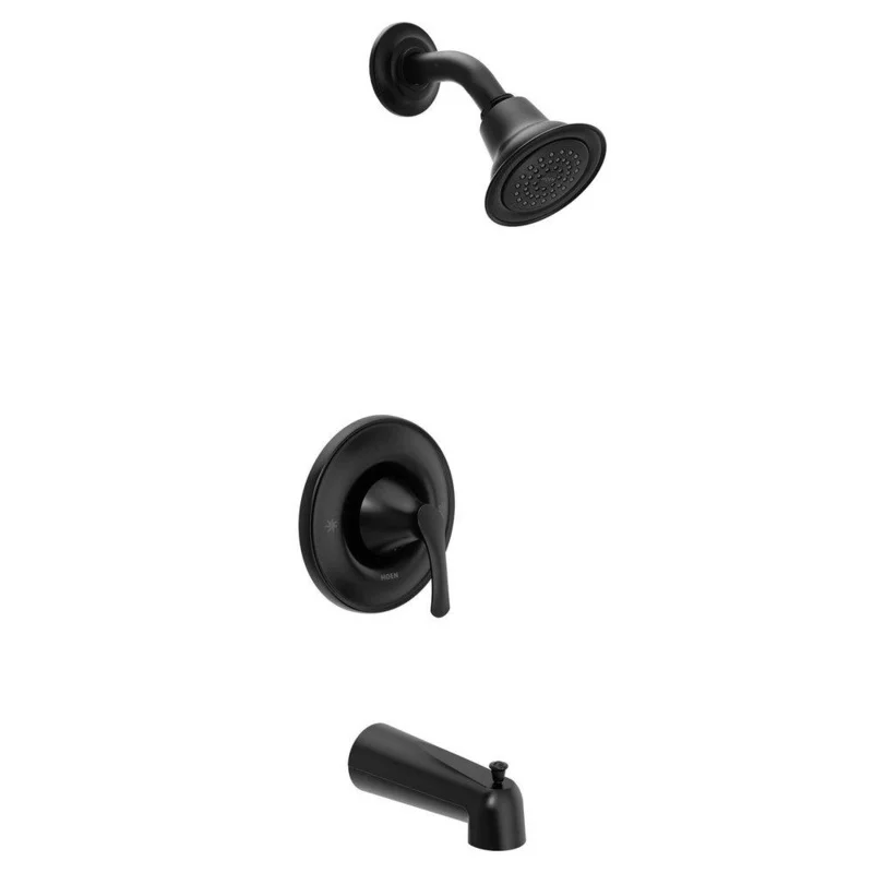 Moen Seena Single Handle Single Function Bathtub & Shower Faucet in Matte Black (Trim Only) | Ferguson