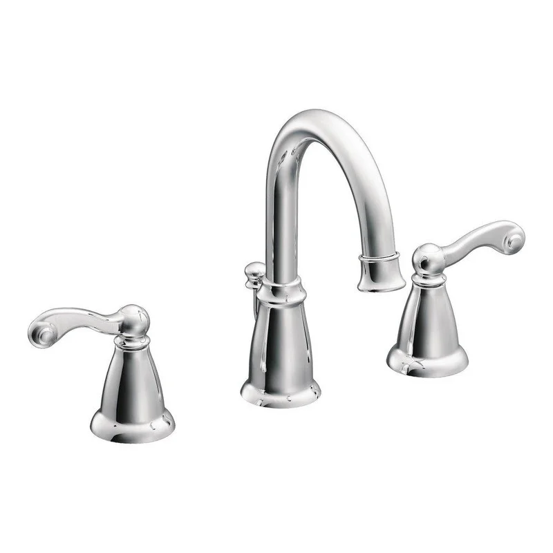 Moen Traditional Two Handle Widespread Bathroom Sink Faucet in Polished Chrome | Ferguson