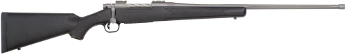 Mossberg Patriot Full Size 7mm PRC 3rd,24" Stainless Cerakote Fluted Threaded Barrel, Drilled & Tapped Stainless Cerakote Receiver, Black Fixed Stock