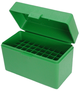MTM AMMO BOX LARGE RIFLE 50 ROUNDS FLIP TOP GREEN