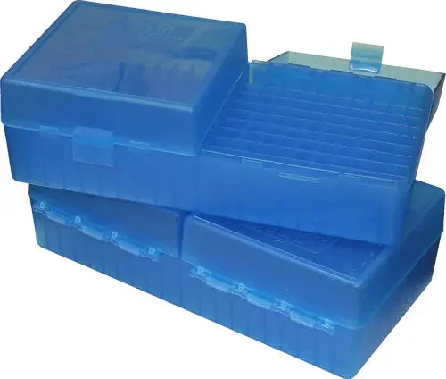 MTM AMMO BOX SMALL RIFLE 200-ROUNDS FLIP TOP BLUE
