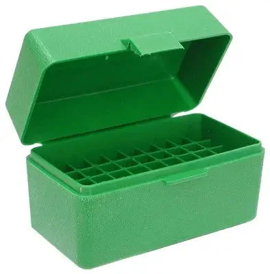 MTM AMMO BOX SMALL RIFLE 50-ROUNDS FLIP TOP GREEN