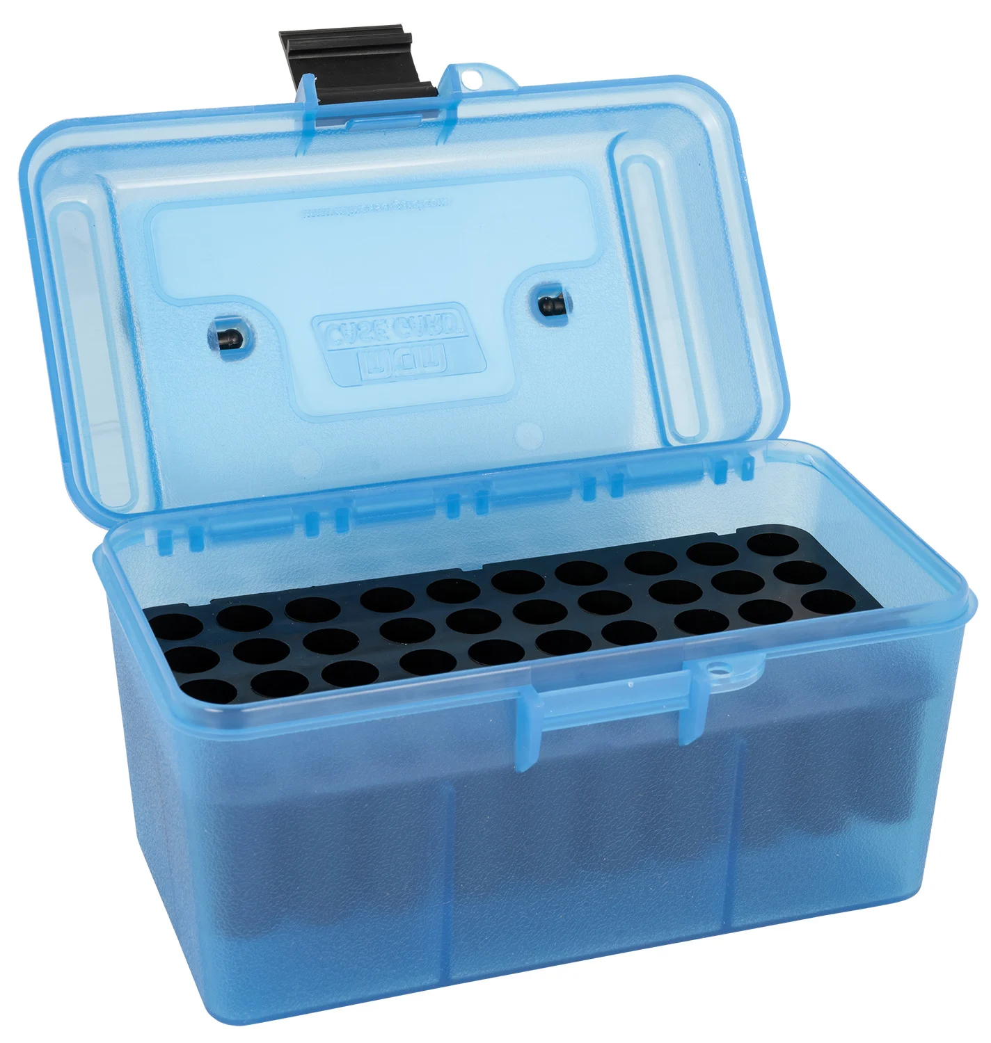 MTM Case-Gard H50RM24 Deluxe Ammo BoxRifle Clear Blue Polypropylene 50rd