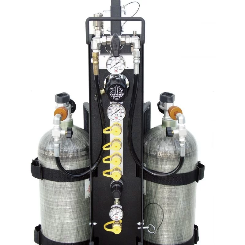 Multi-Pak Rescue Cart, 4 Outlets 4500 psi, CGA-347 (No Cylinders)