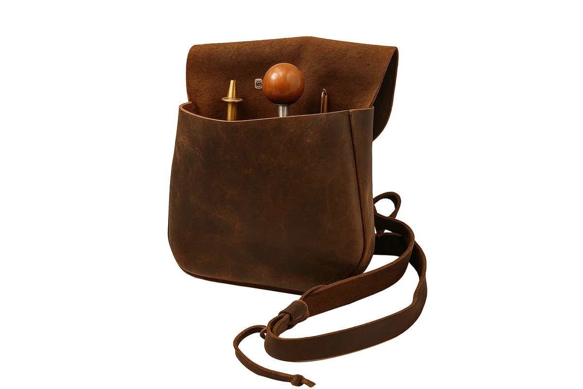 Muzzle-Loaders Leather Possibles Bag - Leather Muzzleloader Shooting Bag - MZ1202