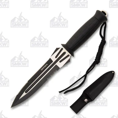 Neptune Trading Inc Two Tone Hunting Knife Black NTHWT256BK