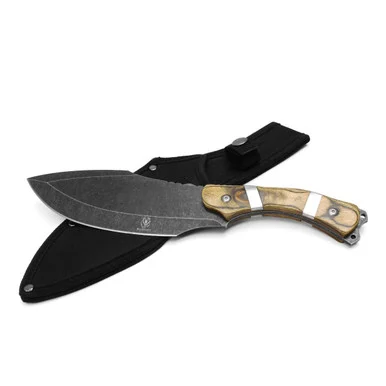 Neptune Trading Wartech Buckshot Hunter Fixed Blade Wood 6.50” S/W Wide Belly NTHBS21BK