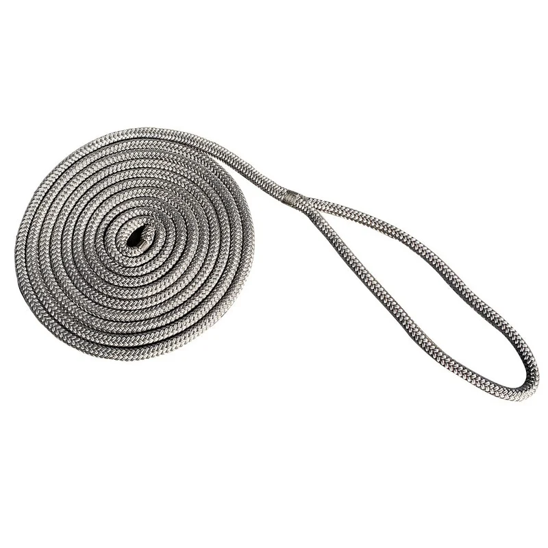 New England Rope 1/2 x 25 Nylon Double Braid Dock Line – Grey [5058-16-00025]
