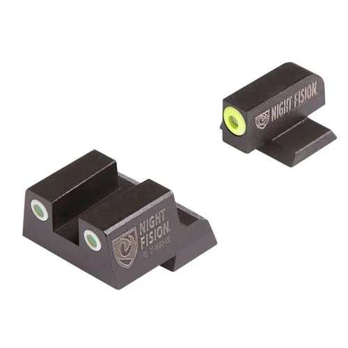 Night Fision CNK026003YGW Night Sight Set Square Century Canik TP9SFx/TP9SFL Green Tritium w/Yellow Outline Tritium Green w/White Outline Black