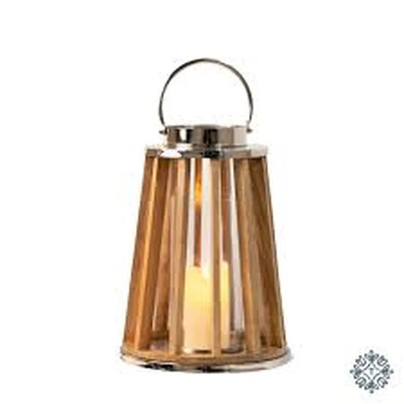 NINA LANTERN WOOD/CHROME 51CM