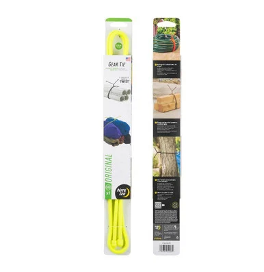 Nite Ize Gear Tie 64" Yellow Rubber Twist Tie 2 Pack NIGT6433R3