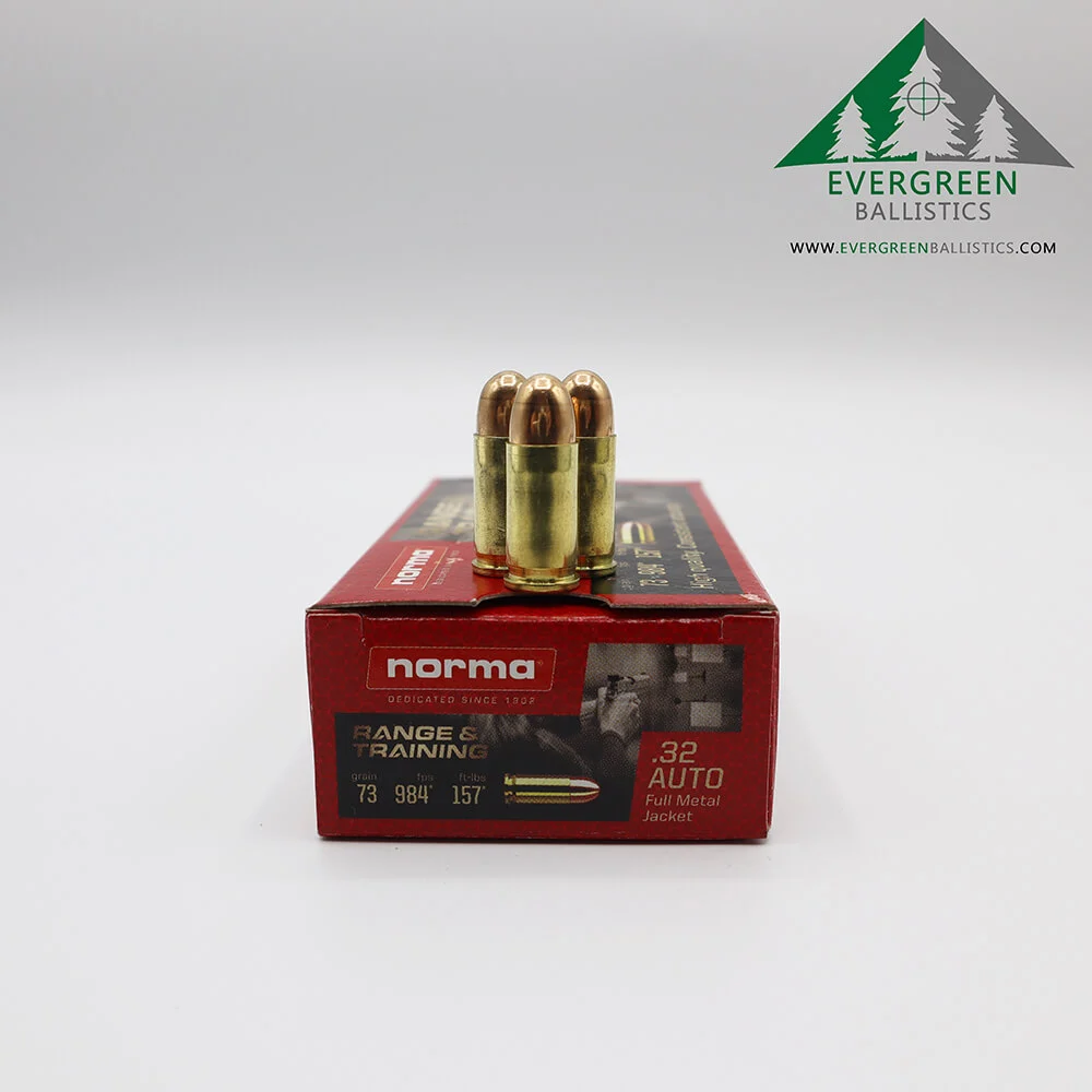 Norma 32 Auto 73 Gr FMJ Ammo