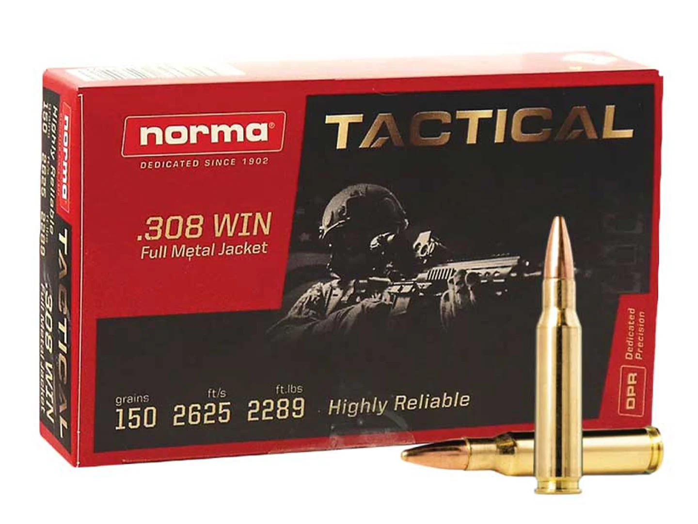 Norma Tactical .308 Win FMJ 150 gr – Range Ammo | 20 Rounds