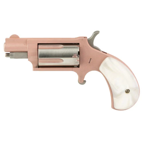 North American Arms Mini-Revolver 22 Mag, Stainless 1.13" Barrel, Rose Gold Cerakote Frame/Barrel, Rose Gold/Stainless Cylinder, White Pearlite Grips, 5rd