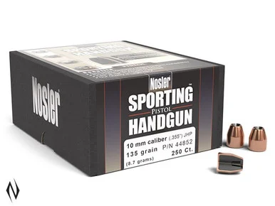 NOSLER 10MM 135GR JHP HANDGUN 250PK