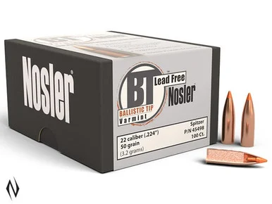 NOSLER 224 50GR BALLISTIC TIP LEAD FREE 100PK