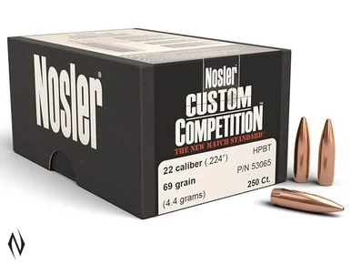 NOSLER 224 69GR HPBT CUSTOM COMP 250PK XXXX