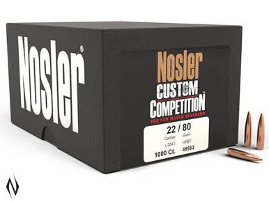 NOSLER 224 80GR HPBT CUSTOM COMP 1000PK