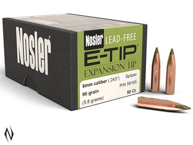 NOSLER 243 90GR E-TIP 50PK