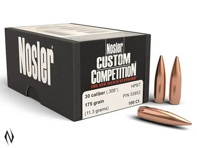 NOSLER 30 175GR HPBT CUSTOM COMP 100PK