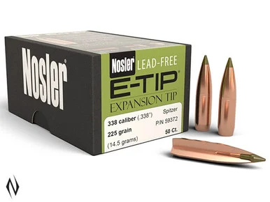 NOSLER 338 225GR E-TIP 50PK