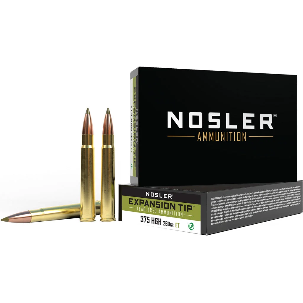 Nosler 40395 Expansion Tip E-Tip Boat Tail260 Grain .375 H&H Mag