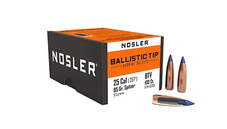 Nosler 43004 Ballistic Tip25Cal 85gr Spitzer Point 100/Box