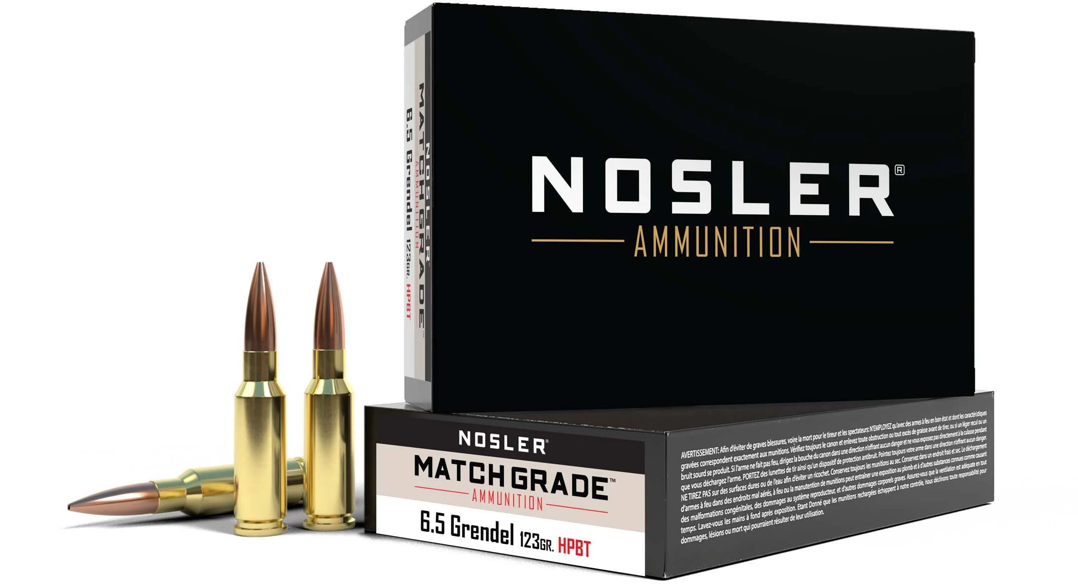 Nosler 44501 Match Grade 6.5 Grendel 123 gr Hollow Point Boat Tail (HPBT)