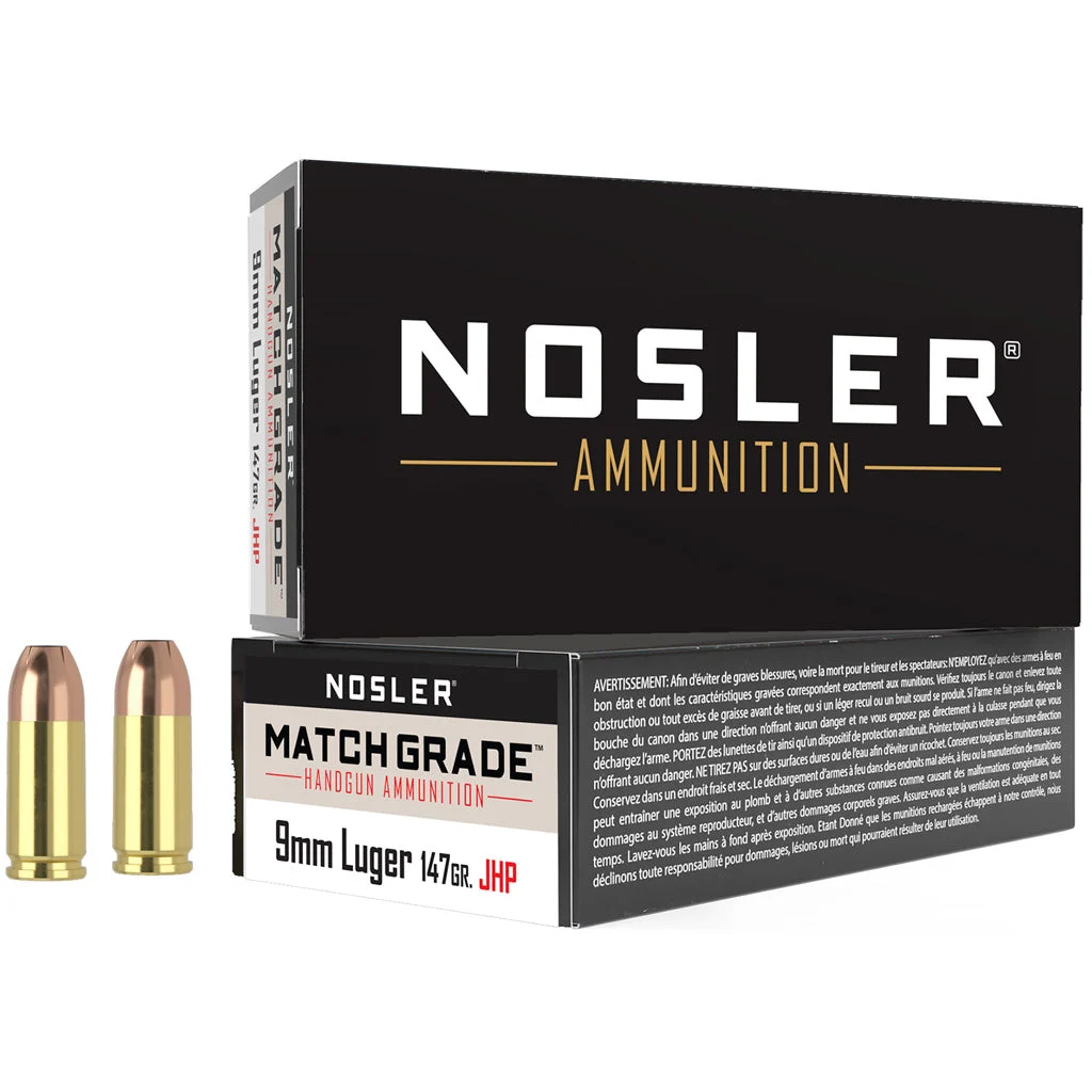 Nosler 51325 Assured Stopping Power Jacketed Hollow Point JHP 147 Grain 9mm Luger/Parabellum