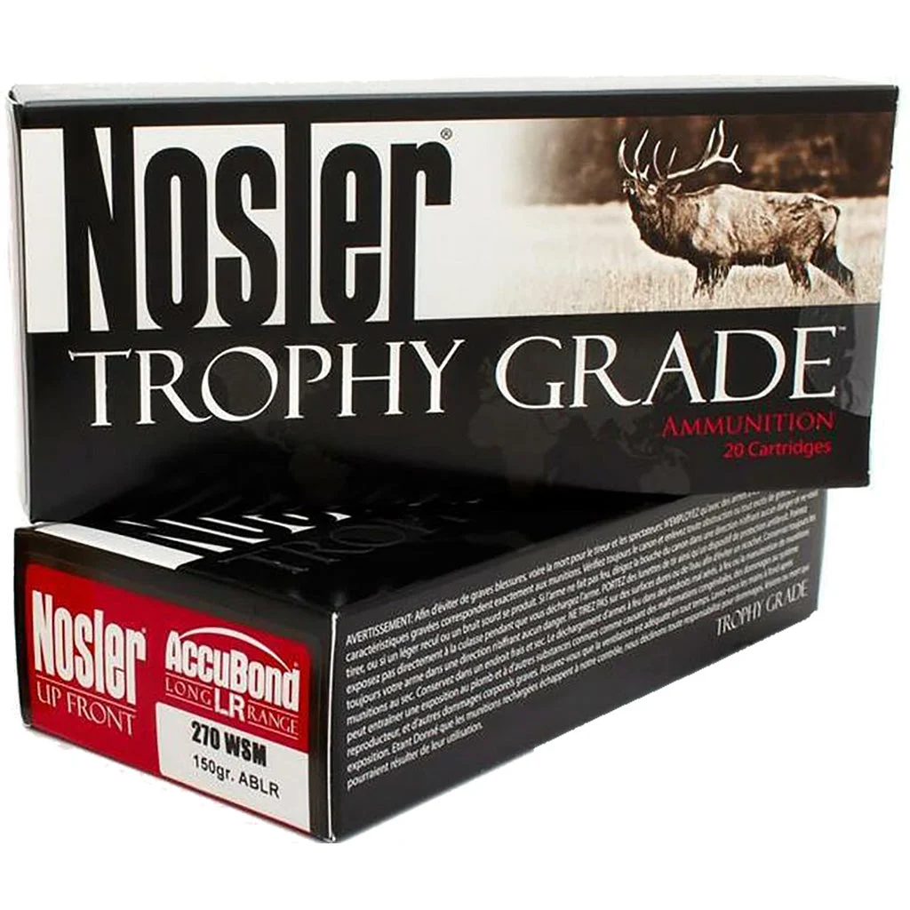 Nosler 60114 Trophy Grade Nosler Spitzer AccuBond Long Range150 Grain .270 WSM