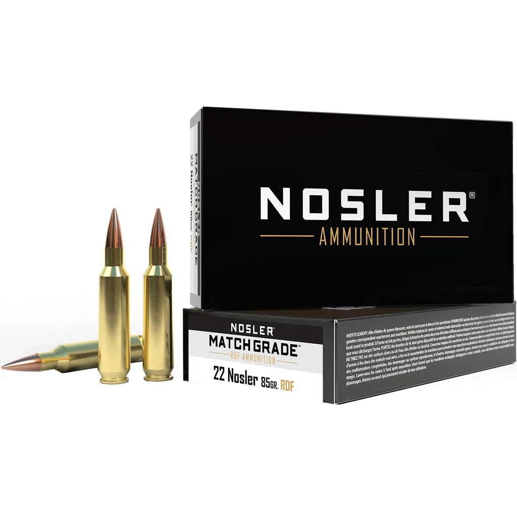 Nosler 60162 Match Grade RDF Hollow Point Boat Tail85 Grain .22 Nosler