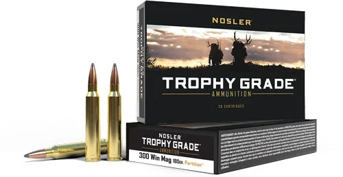 Nosler 61056 Trophy Grade Partition Jacketed Soft Point180 Grain .300 Winchester Mag