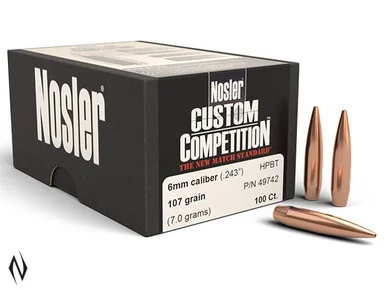 NOSLER 6MM 107GR HPBT CUSTOM COMP 100PK