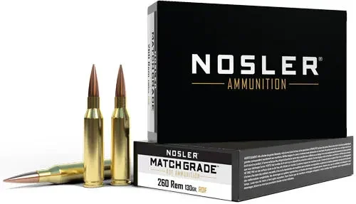 NOSLER MATCH 260 REM 130GR BTHP REDUCED DRAG 20RD