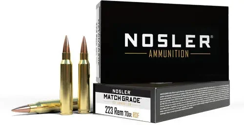 NOSLER MATCH GRADE 223 REM 70GR RDF HPBT 20RD