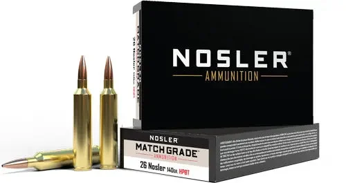 NOSLER MATCH GRADE 26 NOSLER 140GR CUSTOM HPBT 20RD